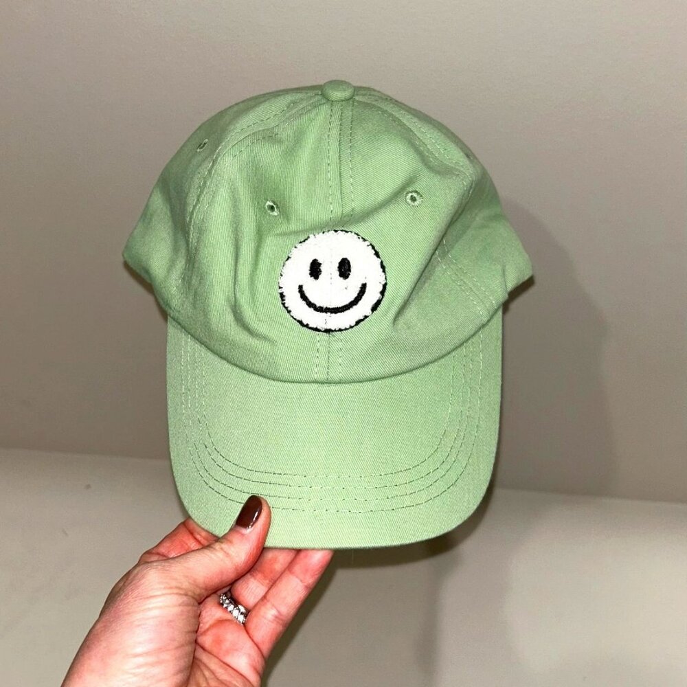 Green Smiley Face Cap